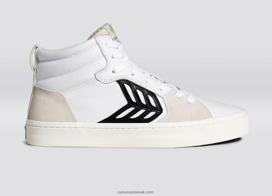 White Premium Leather/Black Men 0ZLD04148 Cariuma