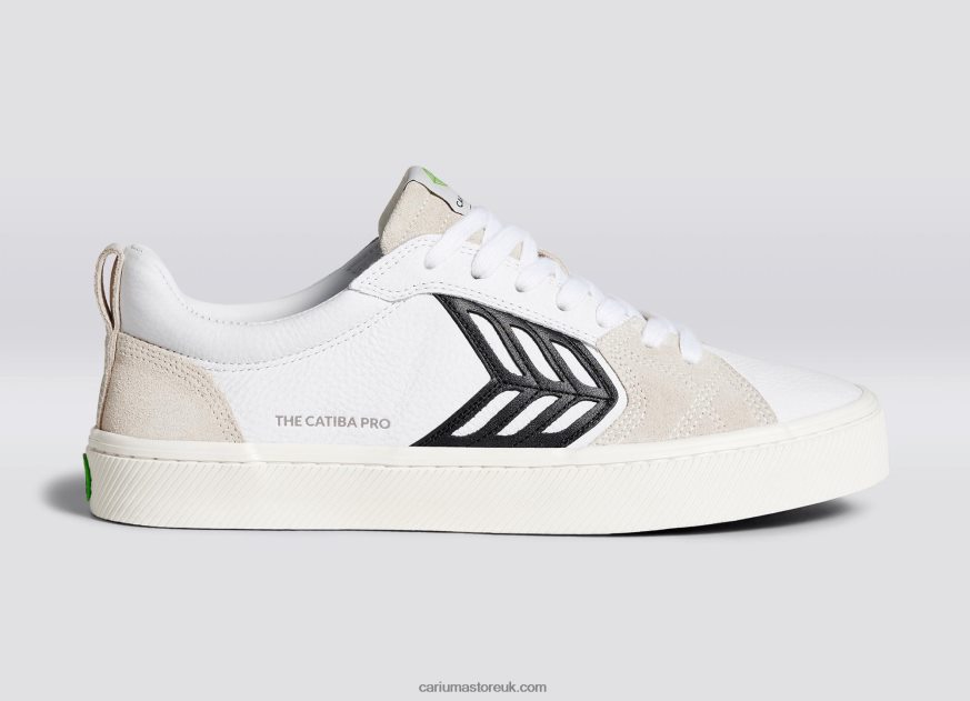 White Premium Leather/Black Men 0ZLD04142 Cariuma