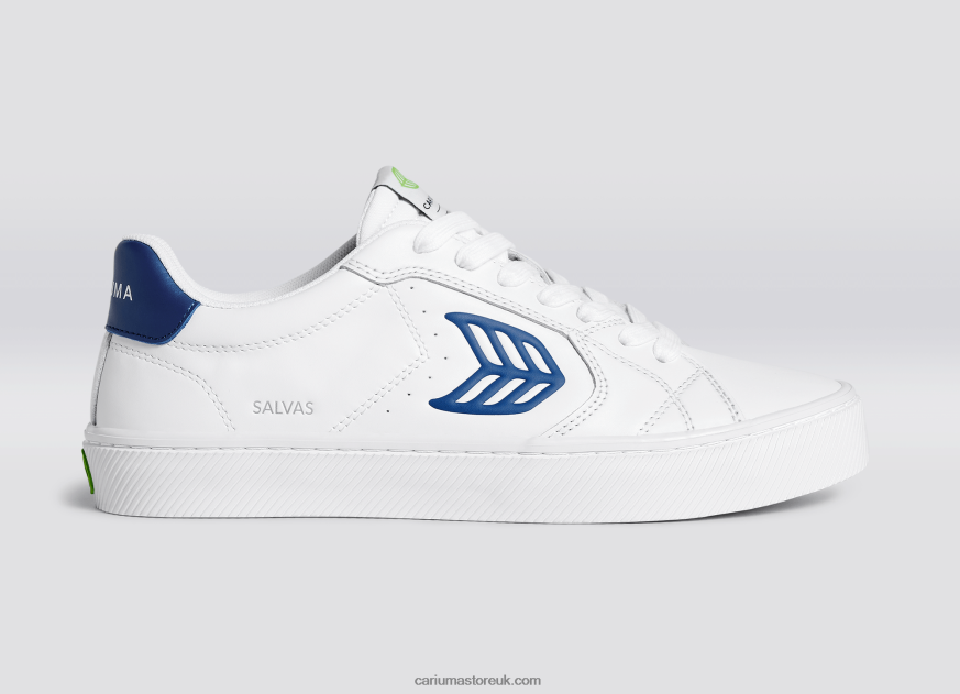White LWG Leather/Blue Men 0ZLD0499 Cariuma