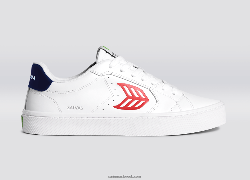 White LWG Leather/Red Men 0ZLD04102 Cariuma