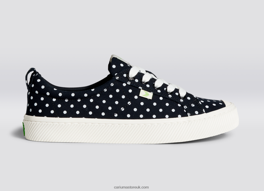 Black Polka Dots Canvas Women 0ZLD04225 Cariuma