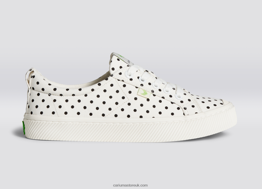 White Polka Dots Canvas Women 0ZLD04265 Cariuma